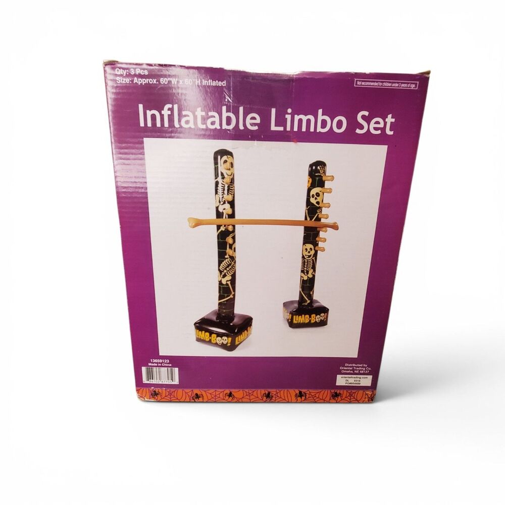 5 Ft. Inflatable Halloween Skeleton Vinyl Limbo Outdoor Game Set - 3 Pc.